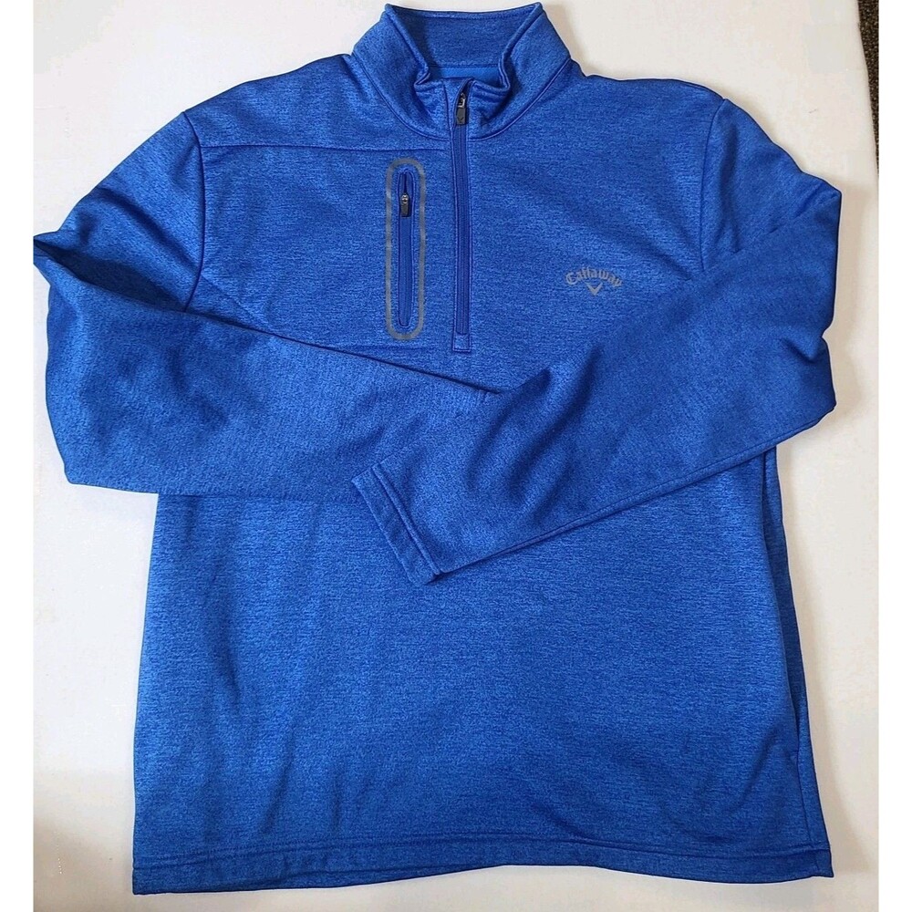 Callaway Men's Blue Long Sleeve 1/4 Zip Pullover Size L with Side Pockets